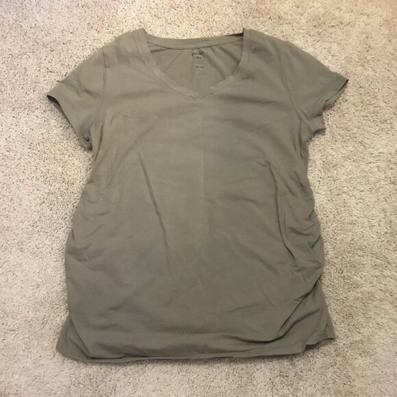 Paisley Sky Olive Green Cotton Maternity Tee - Picture 10 of 15